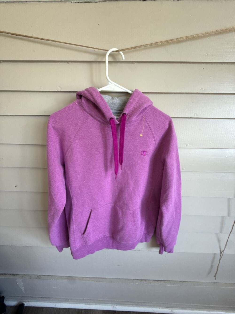 Champion Eco Authentic Hoodie Size M Purple Pullover